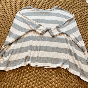 Oversized cozy striped Poncho top